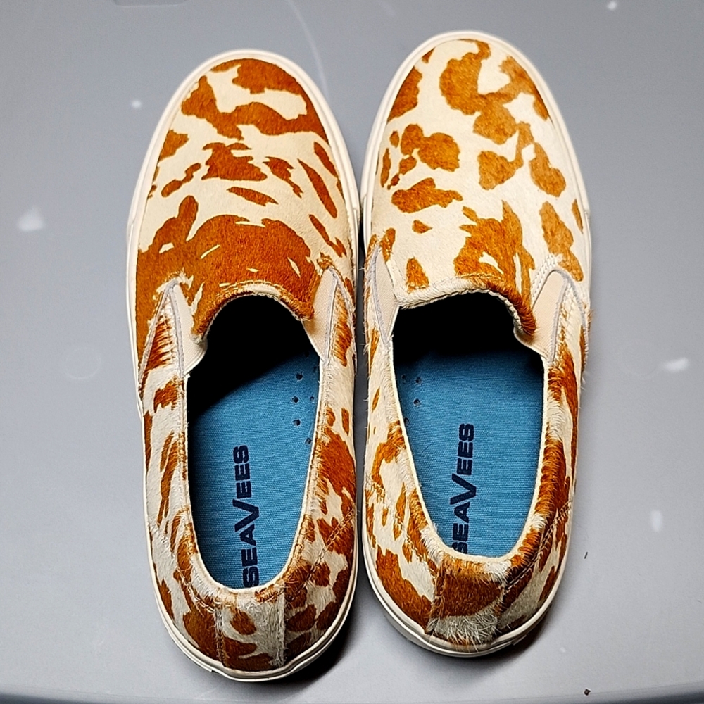 Seavees cowprint platform shoes